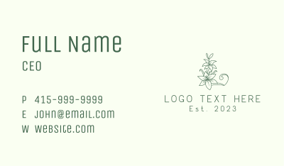 Green Flower Letter L Business Card Image Preview