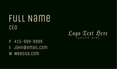 Gothic Signature Wordmark Business Card Image Preview
