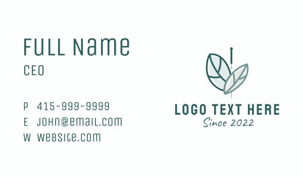 Herbal Leaf Acupuncture  Business Card Design Image Preview