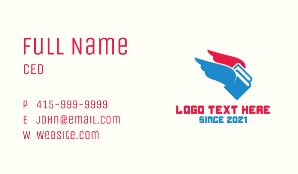 Book Librarian Wings  Business Card Design Image Preview