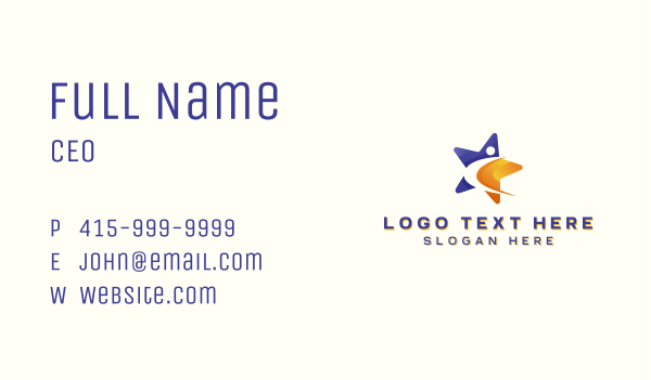 Human Leadership Star Business Card Design Image Preview