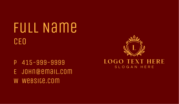 Luxury Decorative Crest  Business Card Design Image Preview