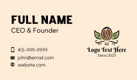 Organic Coffee Bean Leaf Business Card Image Preview