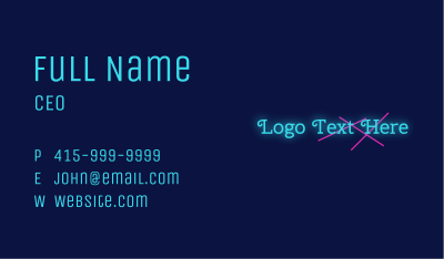 Neon Laser Wordmark Business Card Image Preview