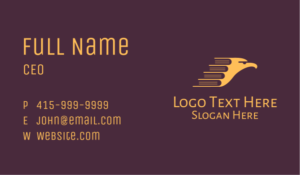 Yellow Eagle Book Business Card Design
