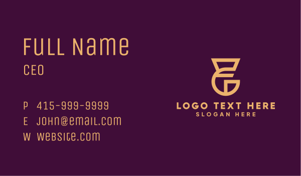 Gold Letter GE Business  Business Card Design Image Preview