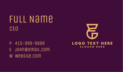 Gold Letter GE Business  Business Card Image Preview