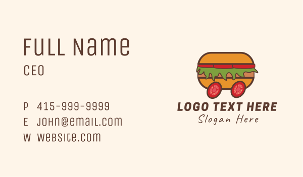 Hamburger Delivery Cart Business Card Design Image Preview