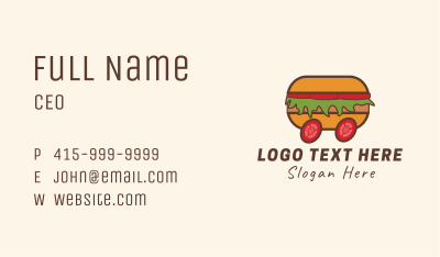 Hamburger Delivery Cart Business Card