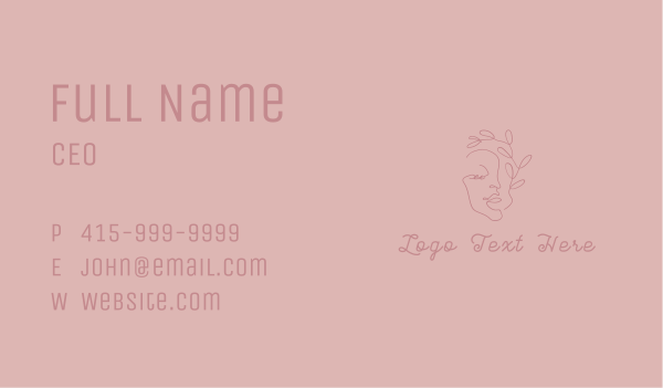 Minimalist Beauty Face Business Card Design Image Preview