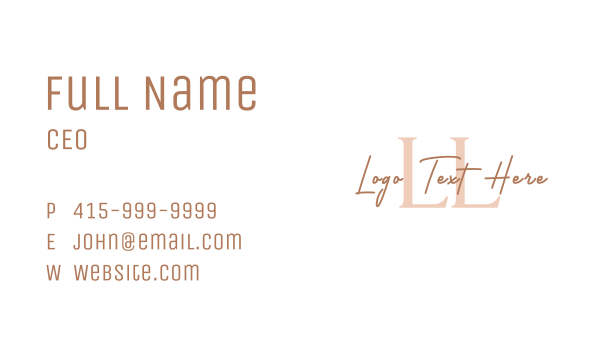 Luxury Handwritten Letter Business Card Design Image Preview