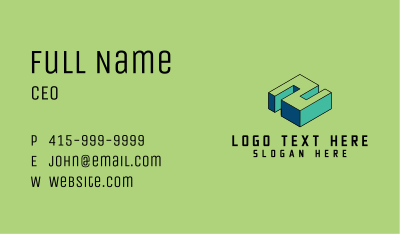 3D Pixel Letter N Business Card Image Preview