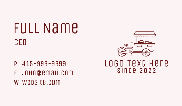 Red Bike Food Cart  Business Card Design Image Preview