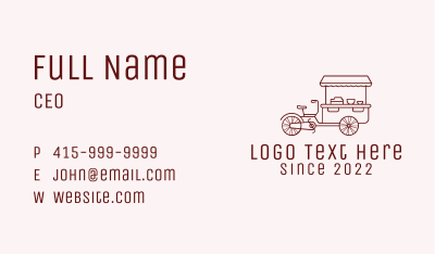 Red Bike Food Cart  Business Card Image Preview