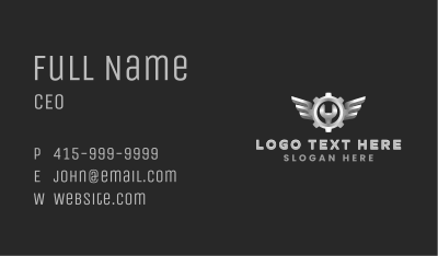 Mechanic Cog Wings Business Card Image Preview
