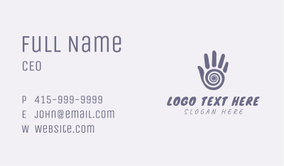 Vortex Hand Palm Business Card Image Preview