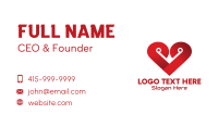 Red Heart Tech Business Card Design