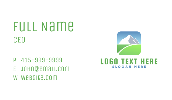 Mountain Field Summit Business Card Design Image Preview