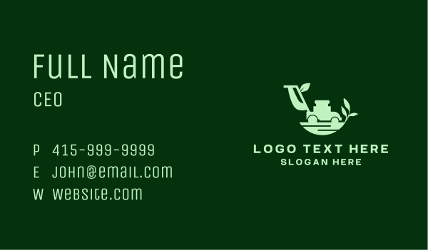 Eco Lawn Mower Business Card Design Image Preview