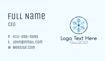Blue Winter Snowflake  Business Card Image Preview