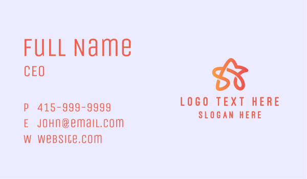 Orange Abstract Star Business Card Design Image Preview