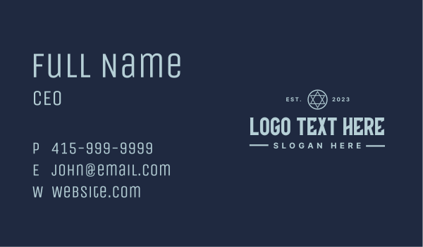 Classic Hipster Company Wordmark Business Card Design Image Preview