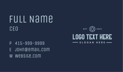 Classic Hipster Company Wordmark Business Card Image Preview