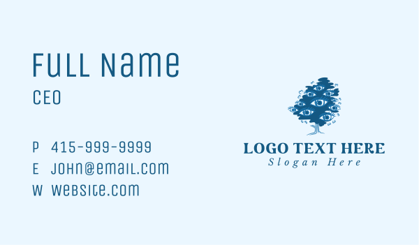 Blue Tree Eyes Natural Business Card Design Image Preview