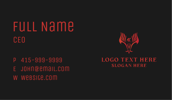 Phoenix Wings Myth Business Card Design Image Preview