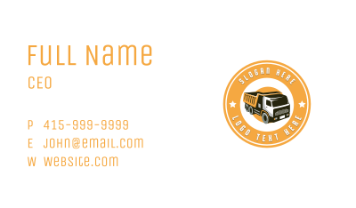 Dump Truck Transport Business Card Image Preview