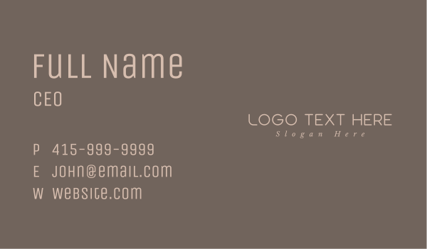 Elegant Business Wordmark Business Card Design Image Preview