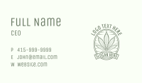 Green Cannabis Emblem Business Card Image Preview