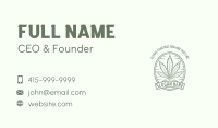 Green Cannabis Emblem Business Card Image Preview