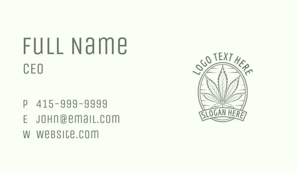 Green Cannabis Emblem Business Card Design Image Preview