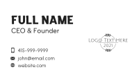 Elegant Black Wordmark  Business Card Design
