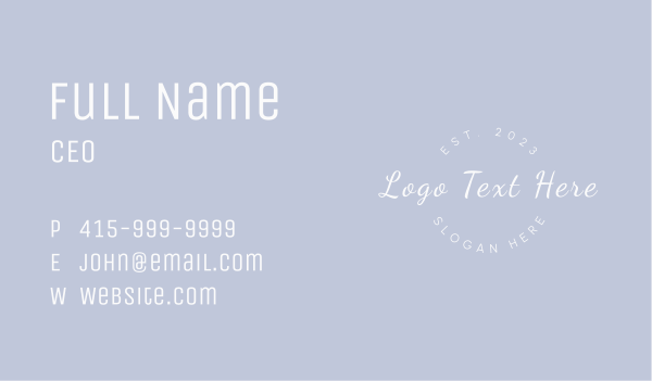 Stylish Calligraphy Wordmark Business Card Design Image Preview