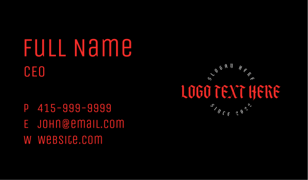 Hipster Tattoo Wordmark Business Card Design Image Preview