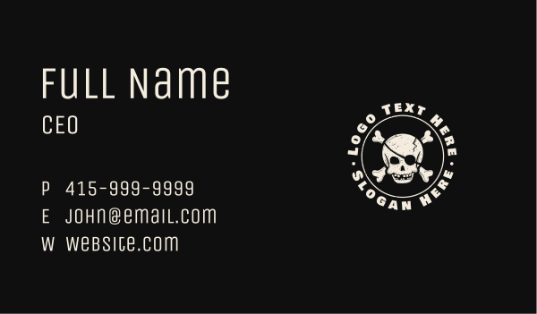 Pirate Skull Emblem Business Card Design Image Preview