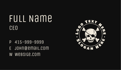 Pirate Skull Emblem Business Card
