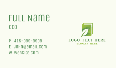 Natural Organic Eco Leaf  Business Card Image Preview