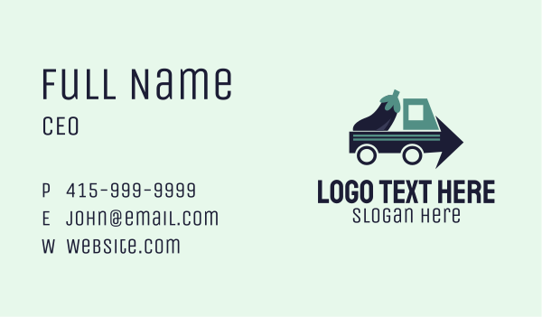 Eggplant Truck Delivery Business Card Design Image Preview