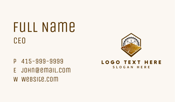 Woodcutting Lumber Block Business Card Design Image Preview