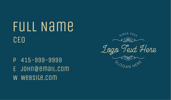 Classic Simple Calligraphy Wordmark Business Card Design Image Preview