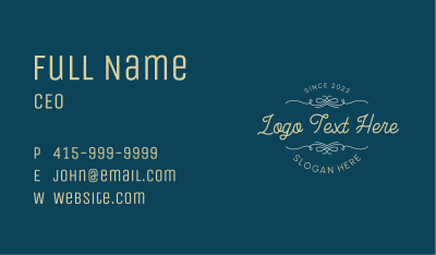 Classic Simple Calligraphy Wordmark Business Card Image Preview