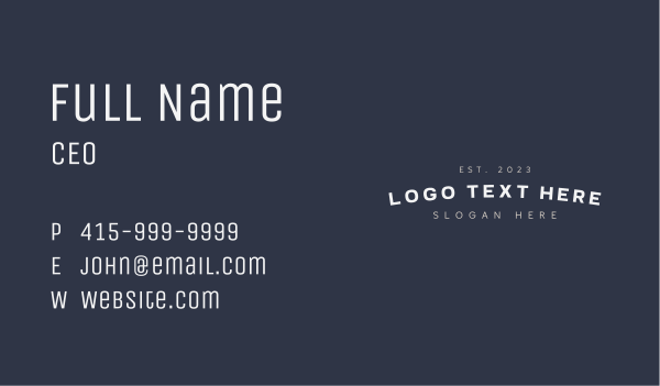 Simple Professional Wordmark Business Card Design Image Preview