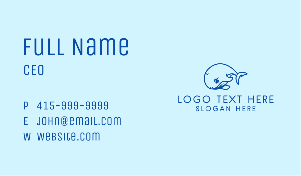 Blue Whale Waterpark Business Card Design Image Preview