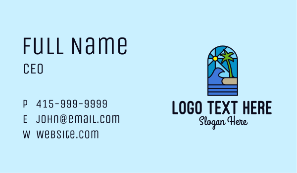 Island Beach Mosaic  Business Card Design Image Preview
