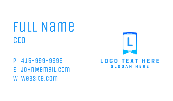 Mobile Gadget Letter Business Card Design Image Preview