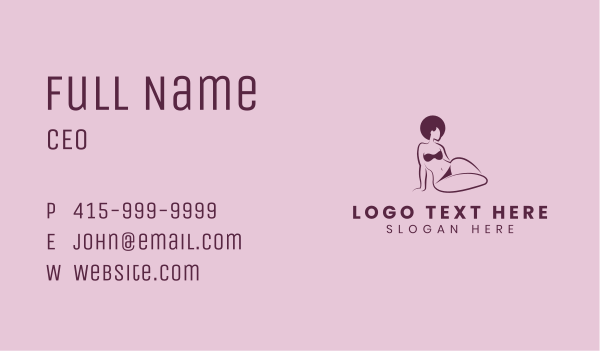 Afro Sexy Woman Business Card Design Image Preview