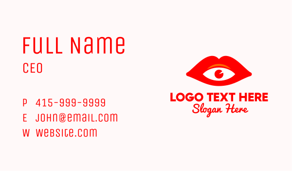 Red Lips Vision  Business Card Design Image Preview
